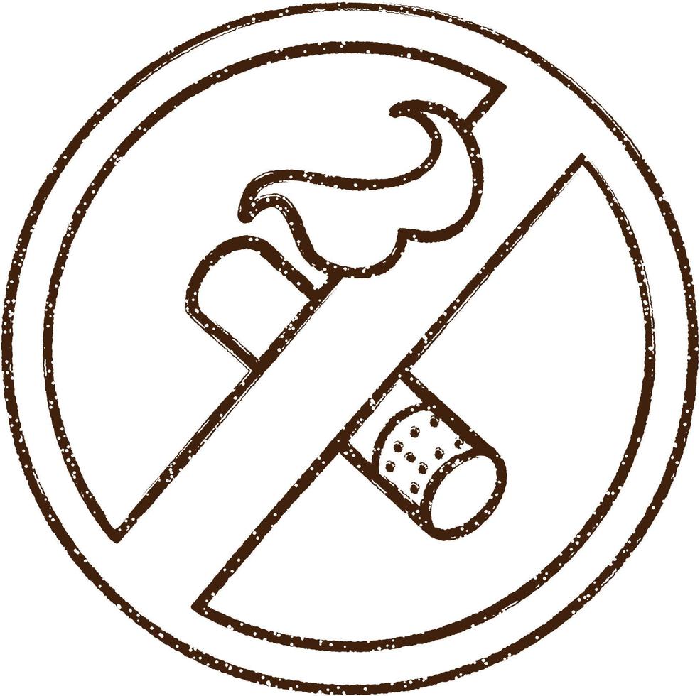 No Smoking Charcoal Drawing vector