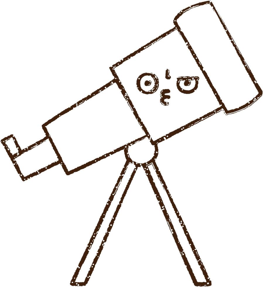 Telescope Charcoal Drawing vector