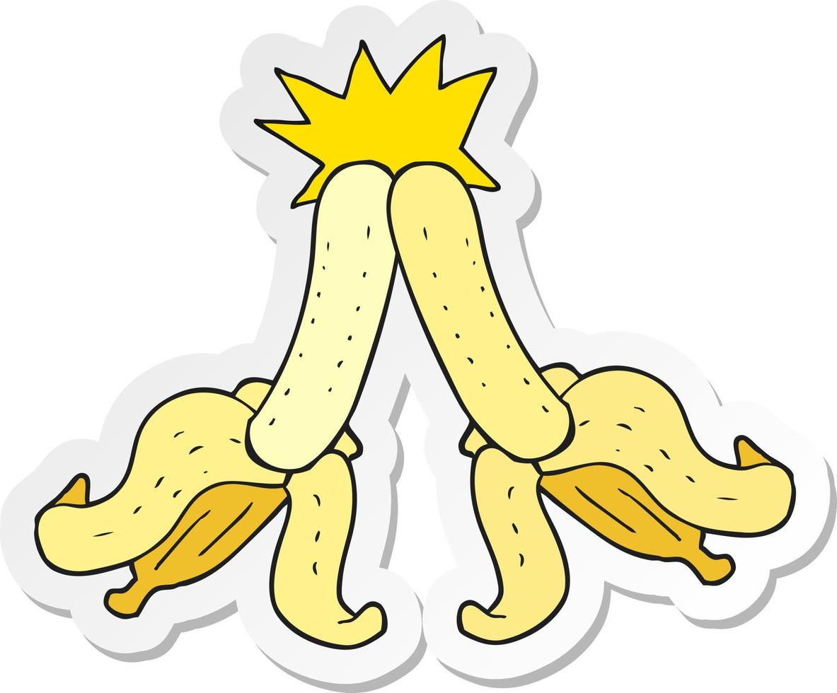 sticker of a cartoon embarrassing magic banana touch vector