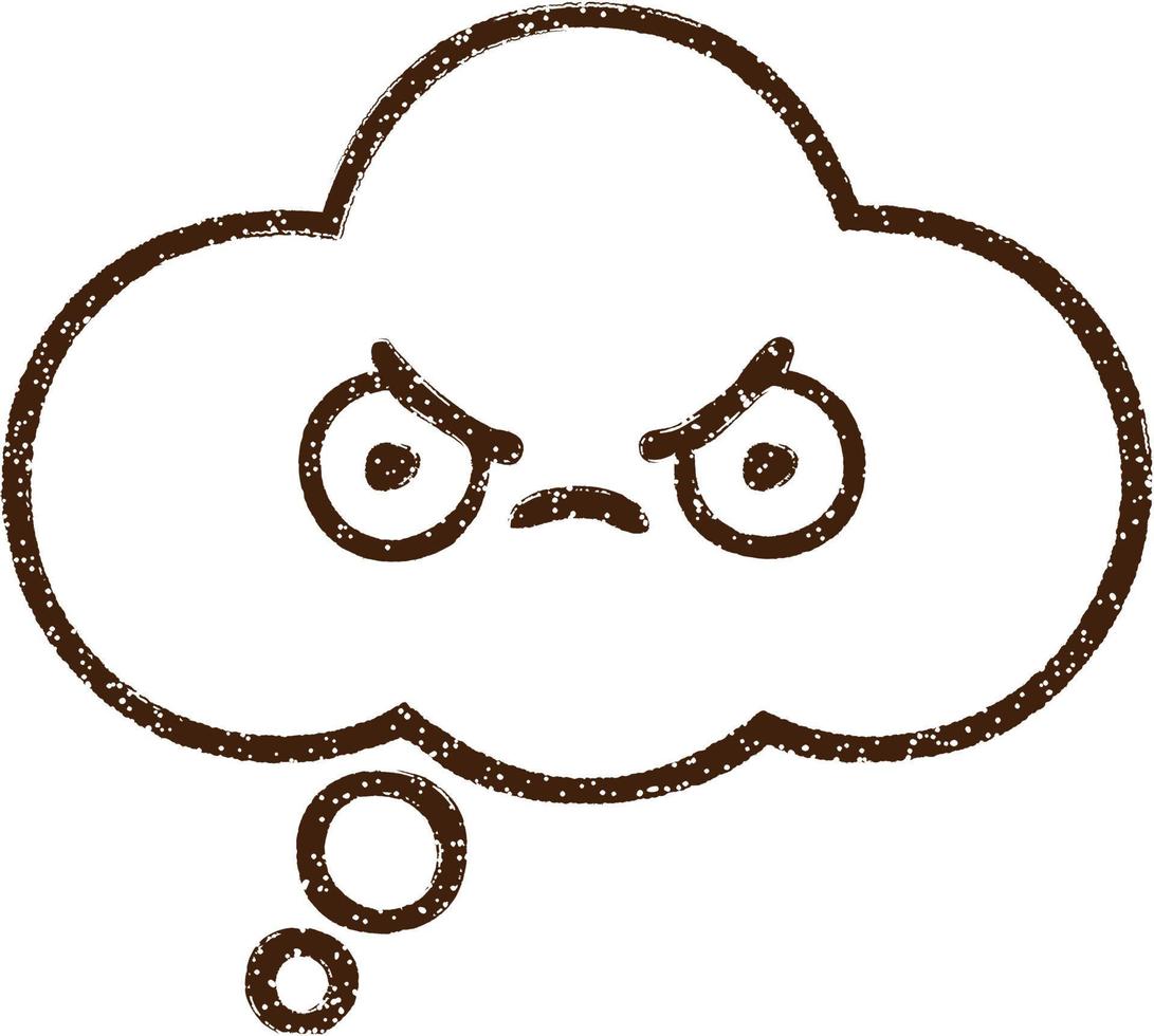 Thought Balloon Charcoal Drawing vector