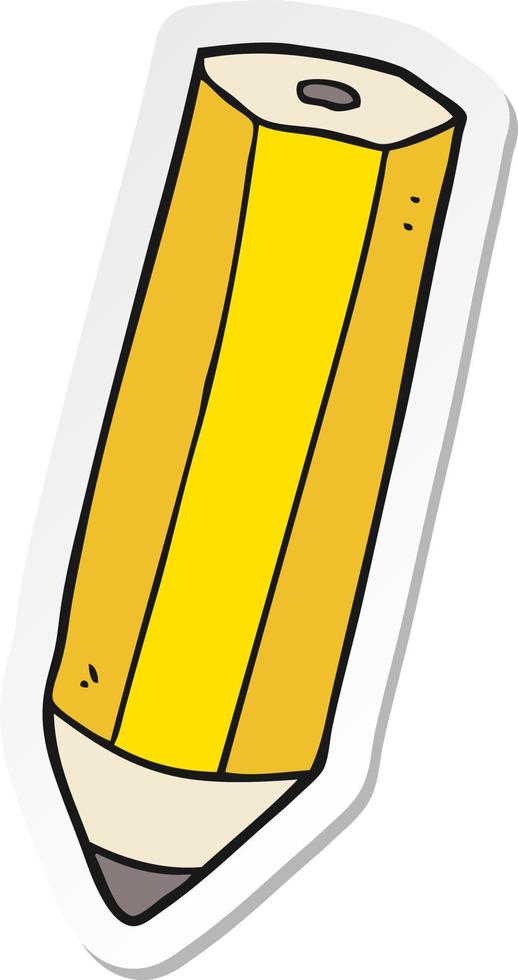 sticker of a cartoon pencil vector