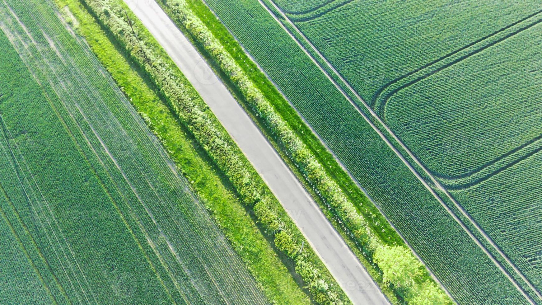 Aerial footage and high angle view of British Countryside, drone's footage photo