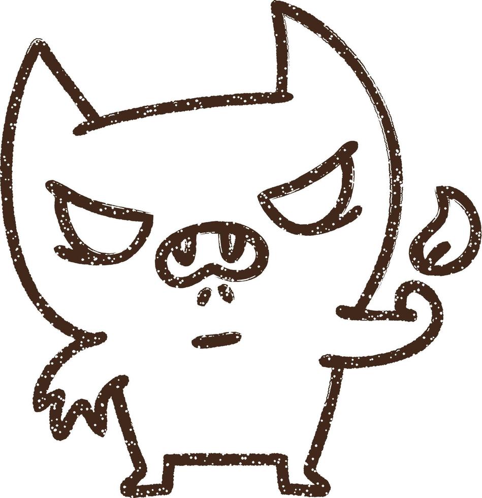 Little Devil Charcoal Drawing vector