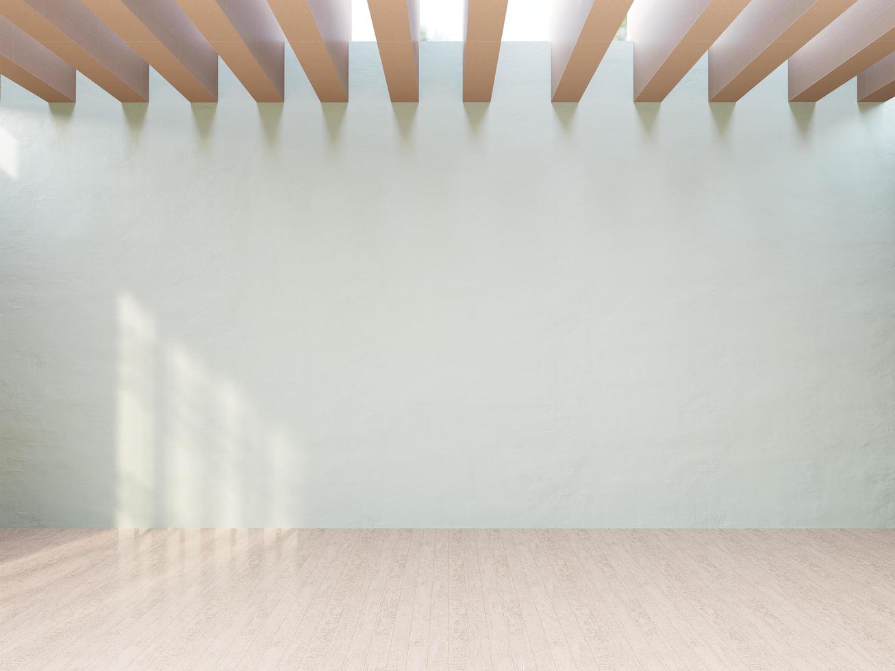 empty white room with light wooden floors photo