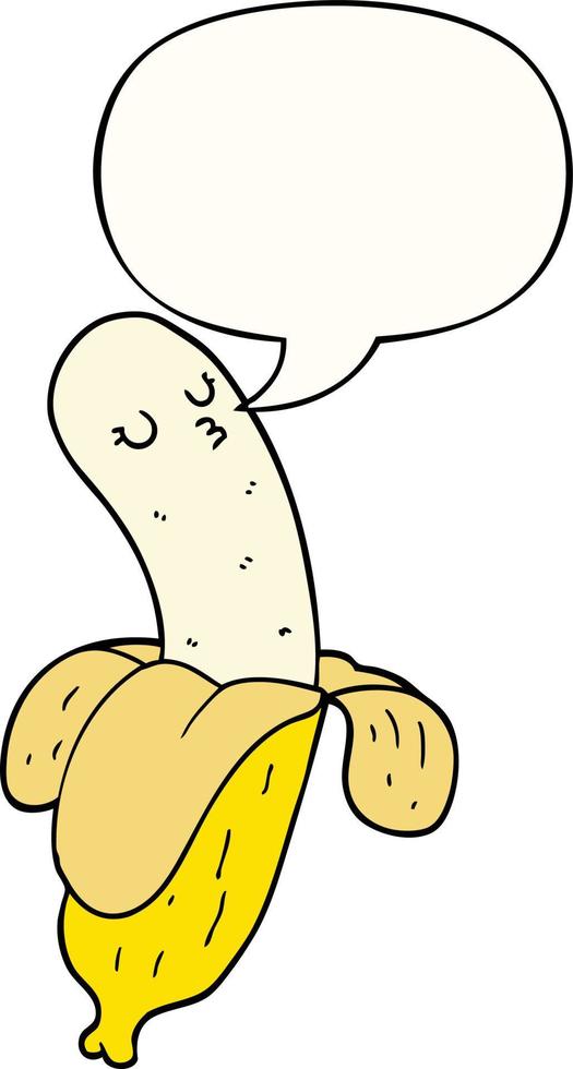 cartoon banana and speech bubble vector