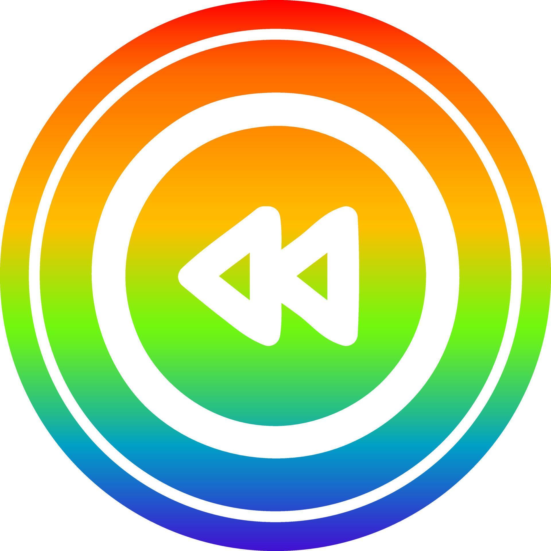 rewind button circular in rainbow spectrum 10766260 Vector Art at Vecteezy