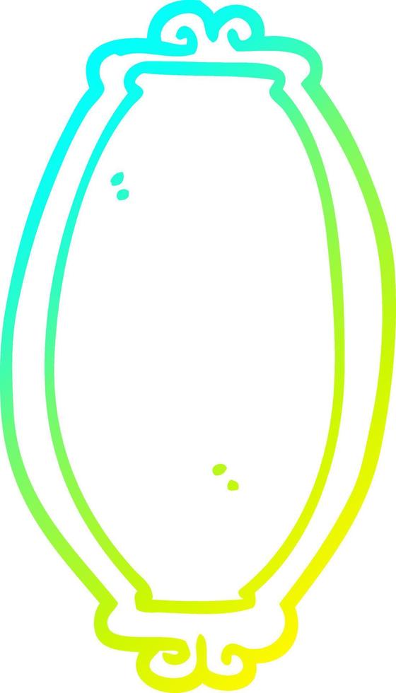cold gradient line drawing cartoon mirror vector
