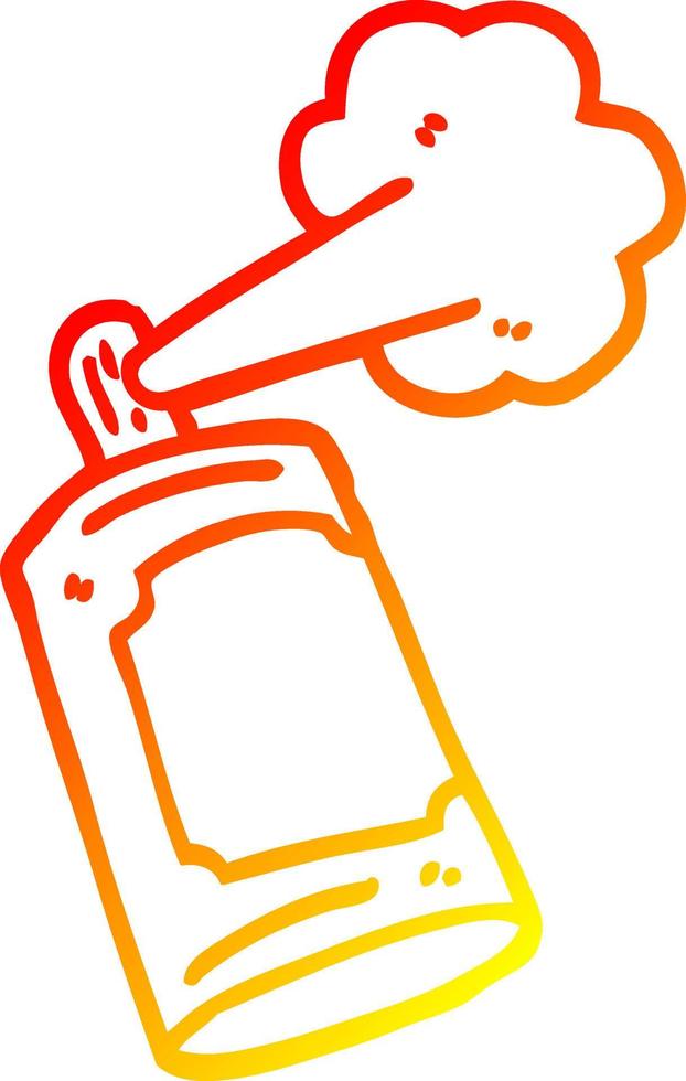 warm gradient line drawing cartoon spray can vector