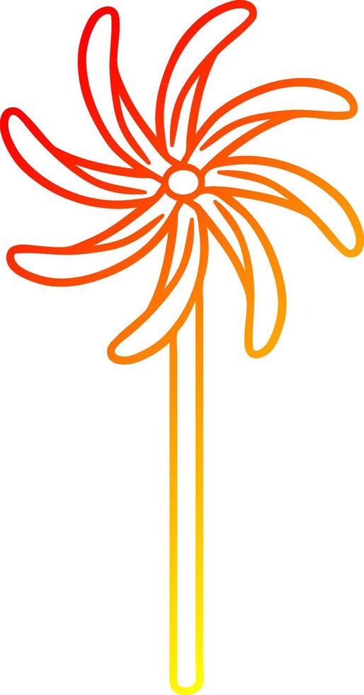 warm gradient line drawing toy windmill vector