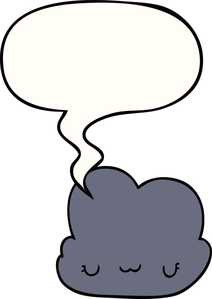 cute cartoon cloud and speech bubble vector