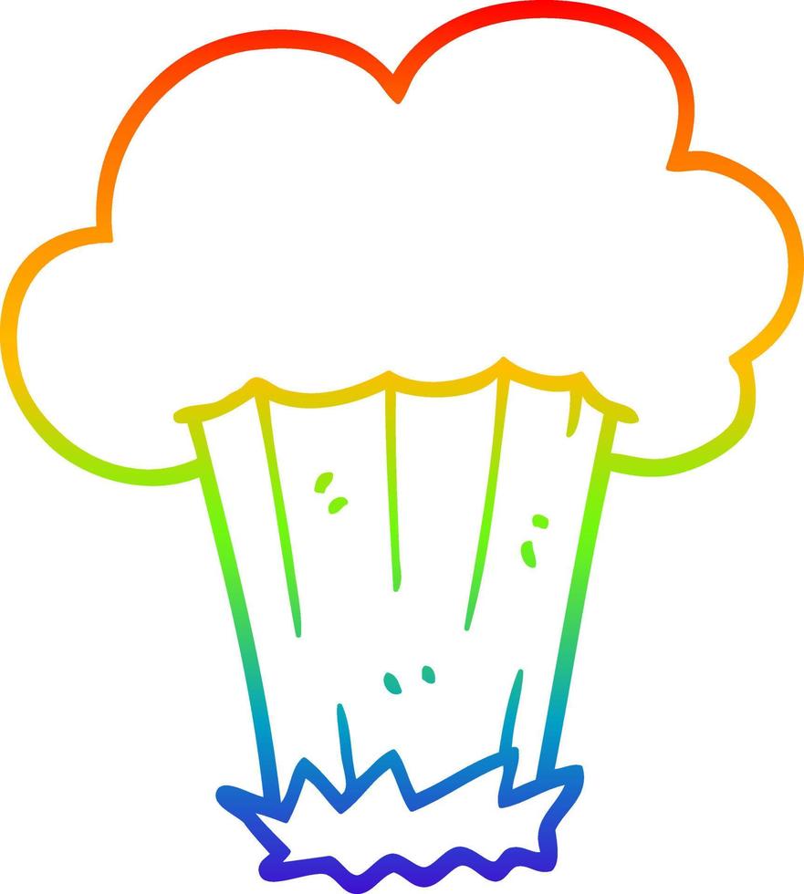 rainbow gradient line drawing cartoon big bang vector