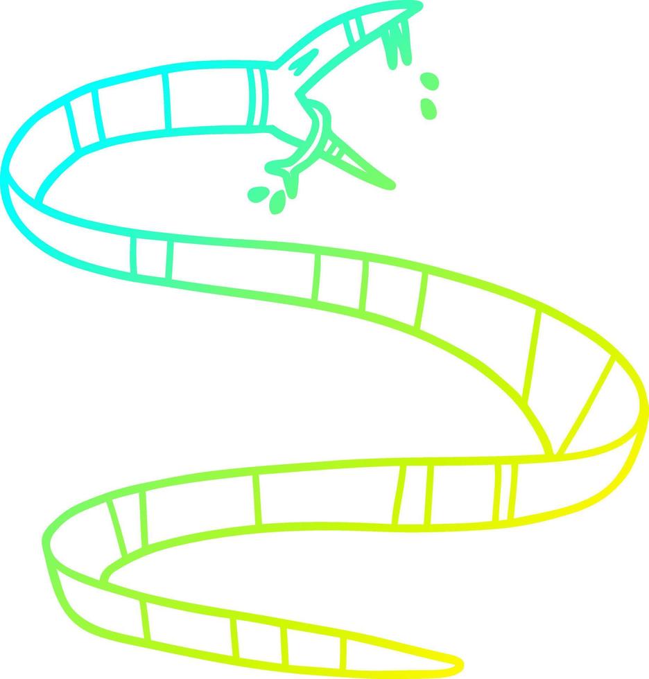 línea de gradiente frío dibujo serpiente venenosa de dibujos animados vector