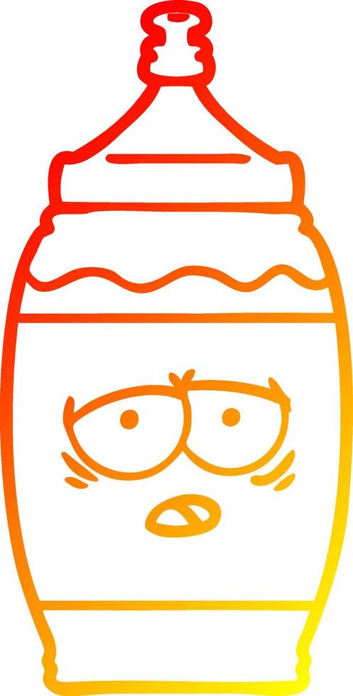warm gradient line drawing cartoon sports drink vector