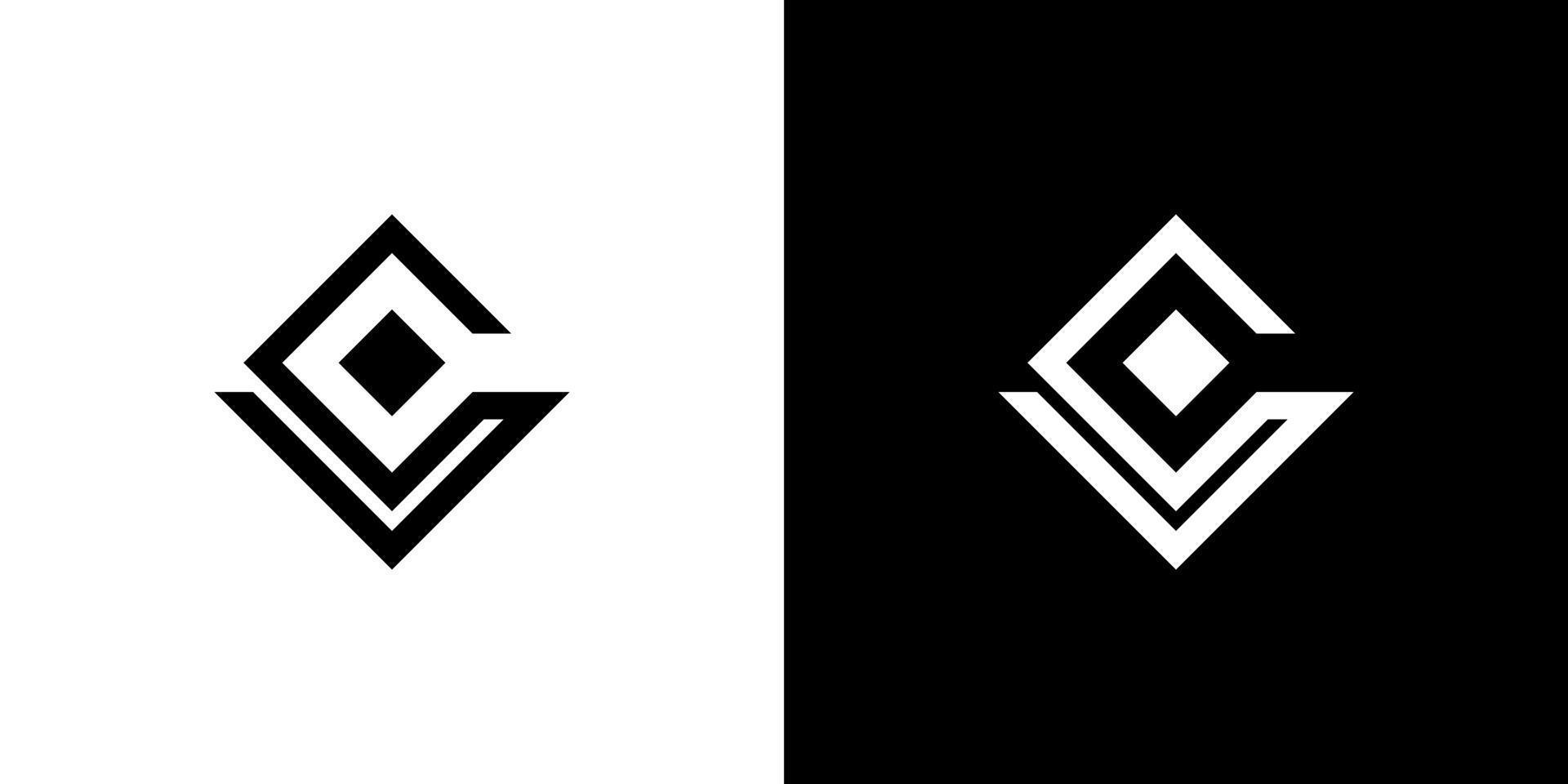 plantilla de vector de icono de monograma de diseño de logotipo de letra c inicial.cv logo