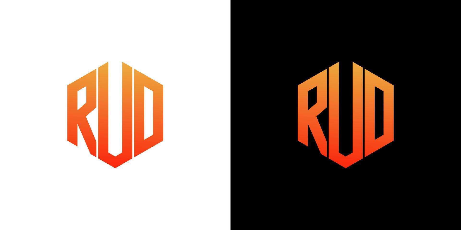 RUD Letter Logo Design polygon Monogram Icon Vector Template