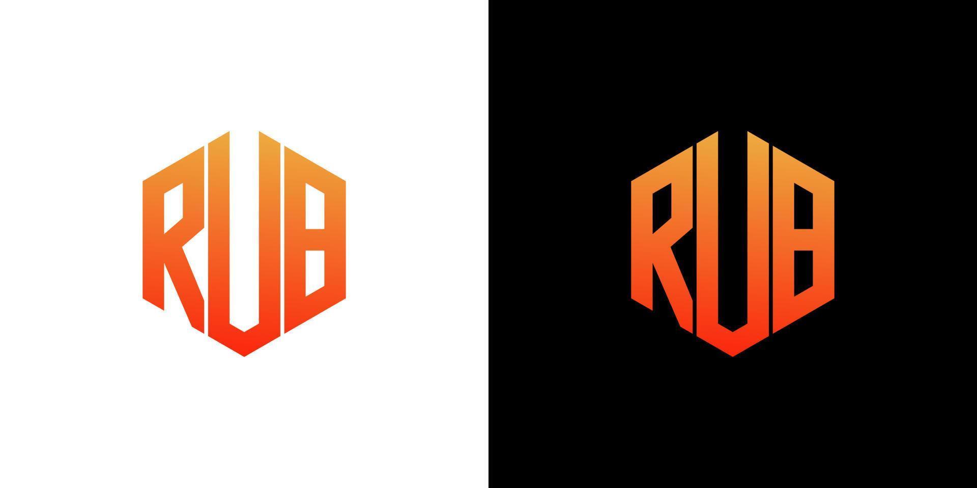 RUB Letter Logo Design polygon Monogram Icon Vector Template