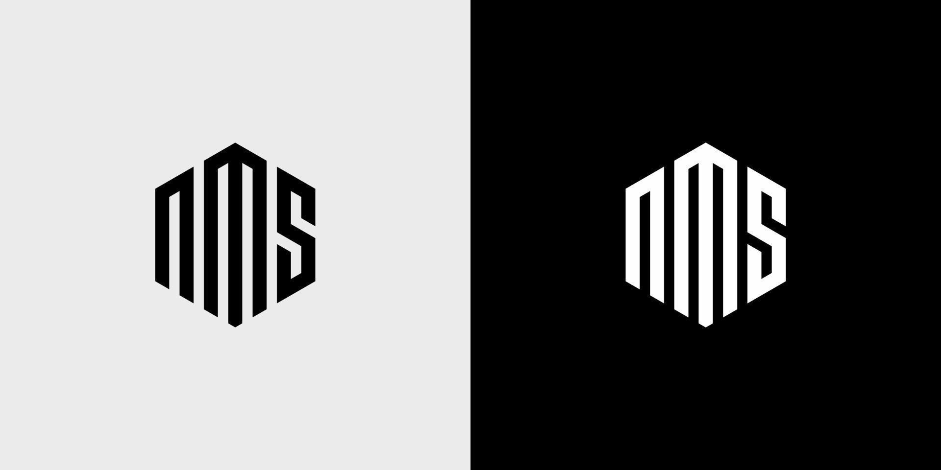 NMS Letter Logo Design polygon Monogram Icon Vector Template