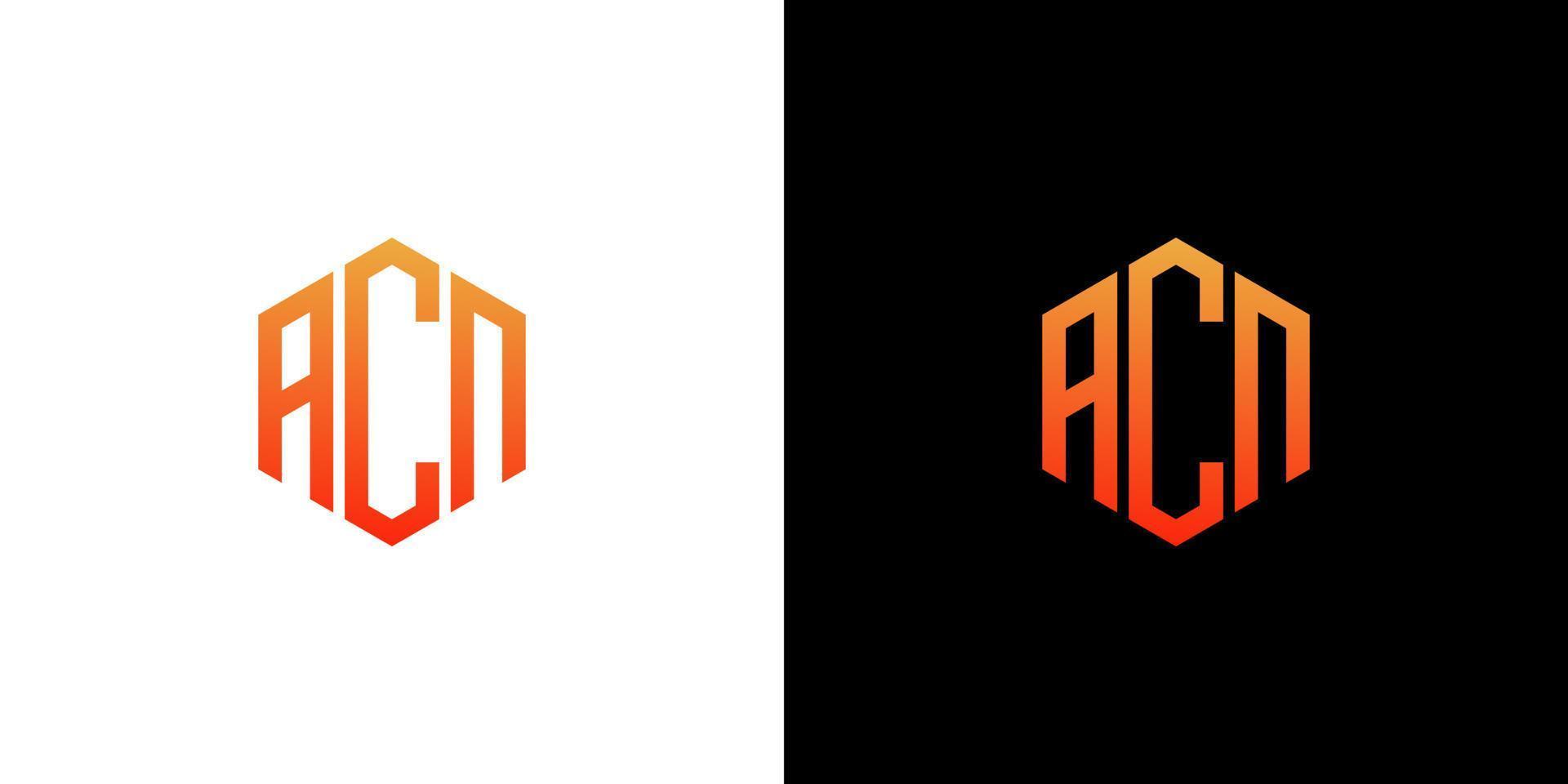 plantilla de vector de icono de monograma de polígono de diseño de logotipo de letra abn