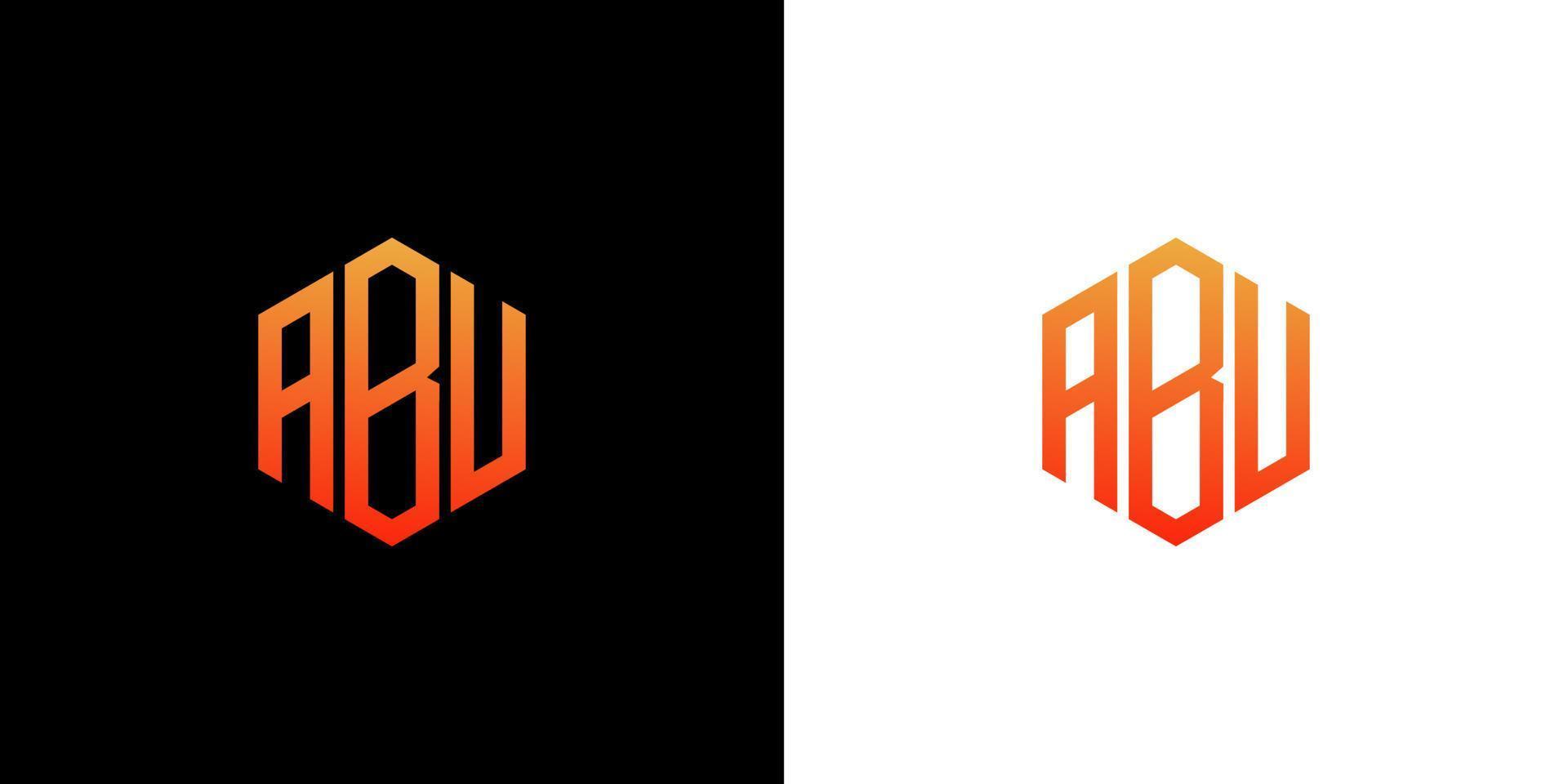 ABU Letter Logo Design polygon Monogram Icon Vector Template