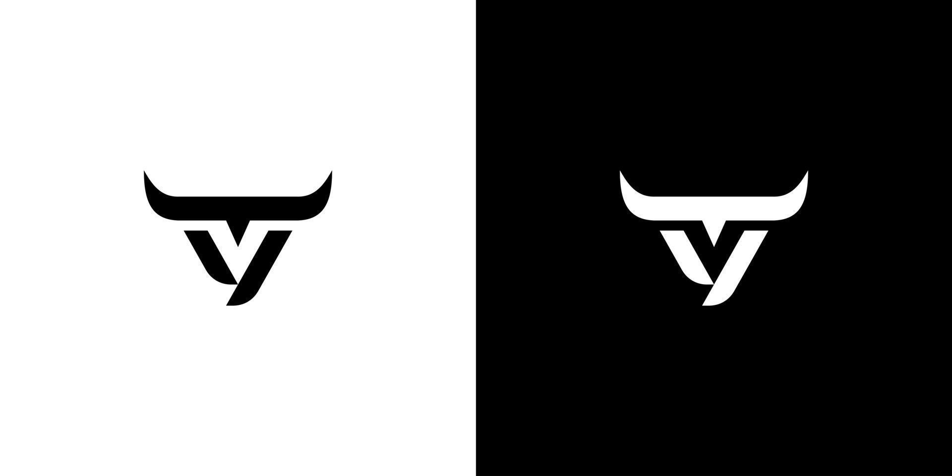 V logo bull concepts logo vector graphic monogram icon vector template.logo TV bufallo