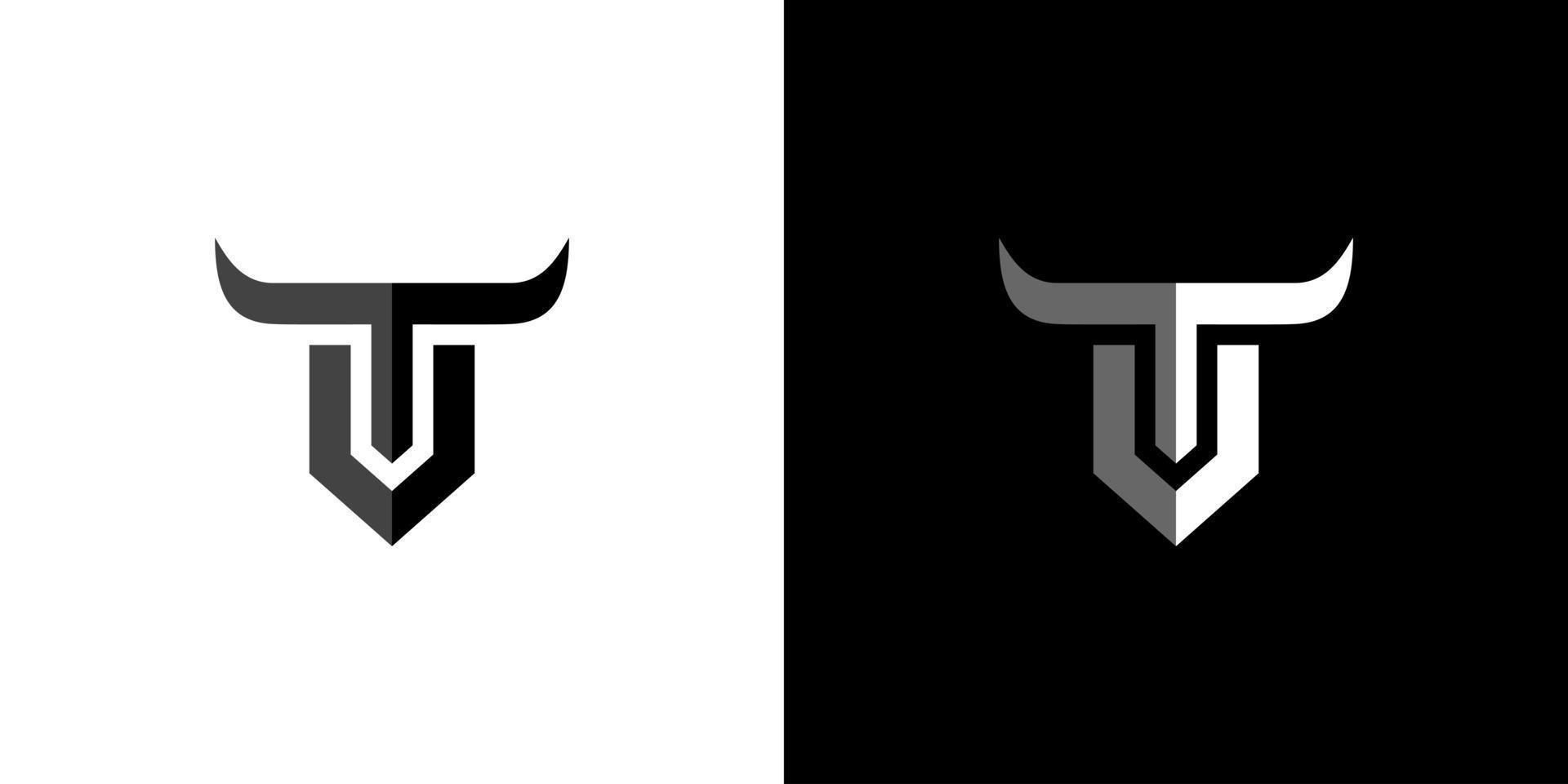 TU logo bull concepts logo vector graphic monogram icon vector template.logo TU bufallo