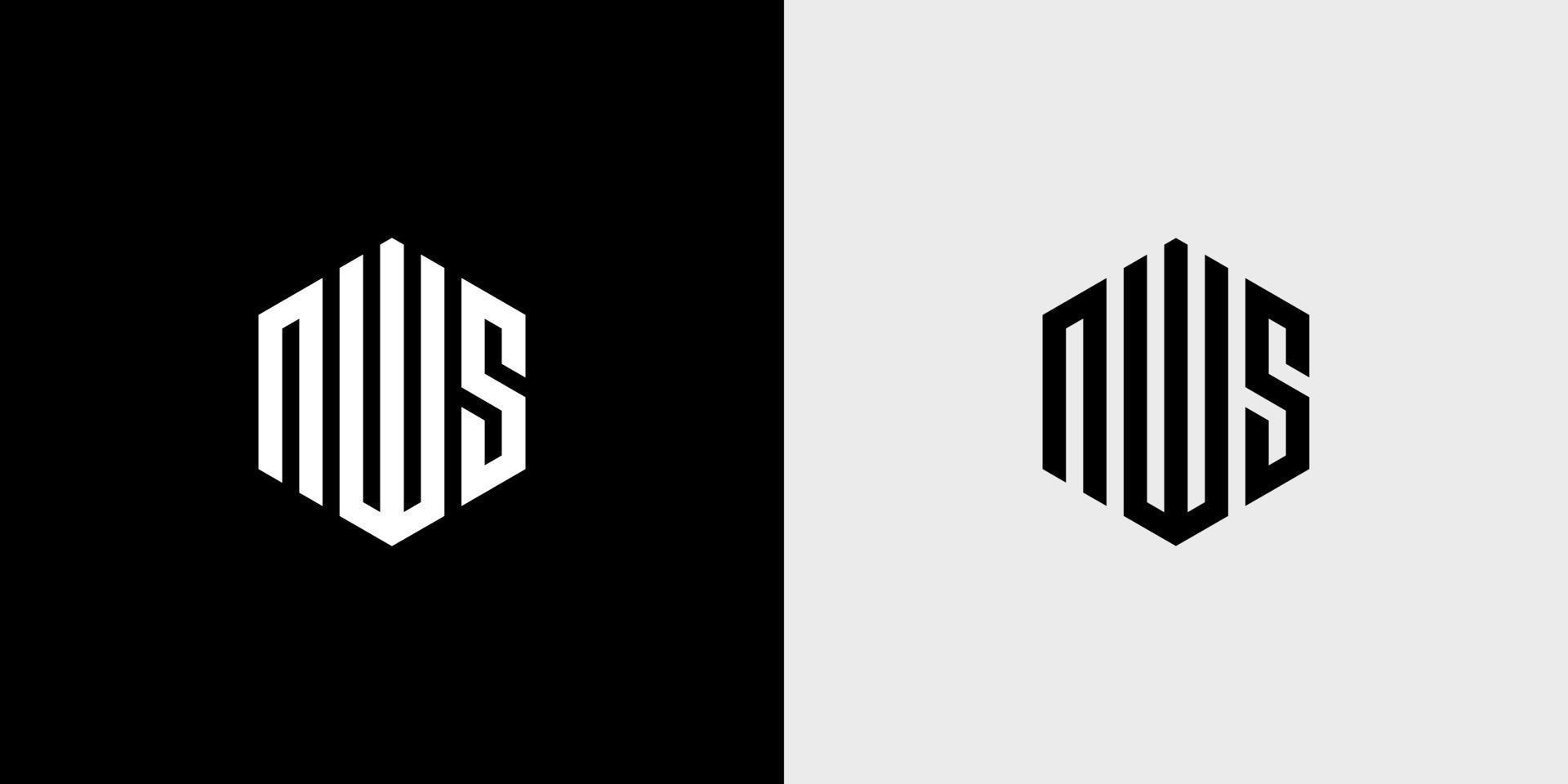 NWS Letter Logo Design polygon Monogram Icon Vector Template