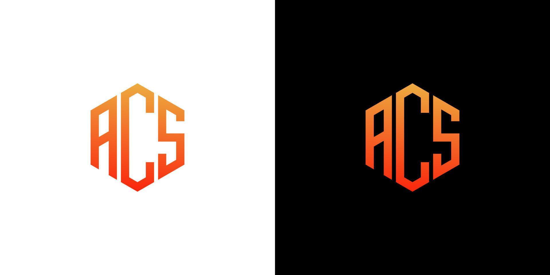 ACS Letter Design polygon Monogram Icon Template Vector at Vecteezy