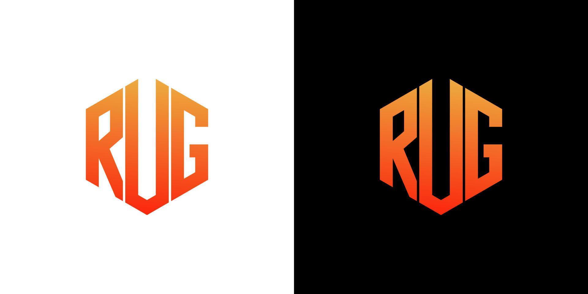RUG Letter Logo Design polygon Monogram Icon Vector Template