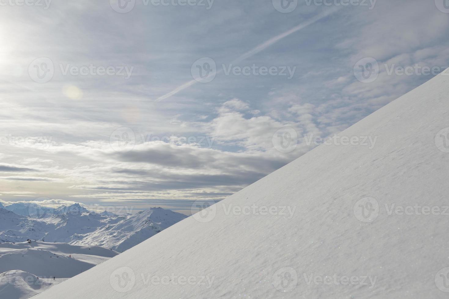 panoramic view  of winter mountains photo