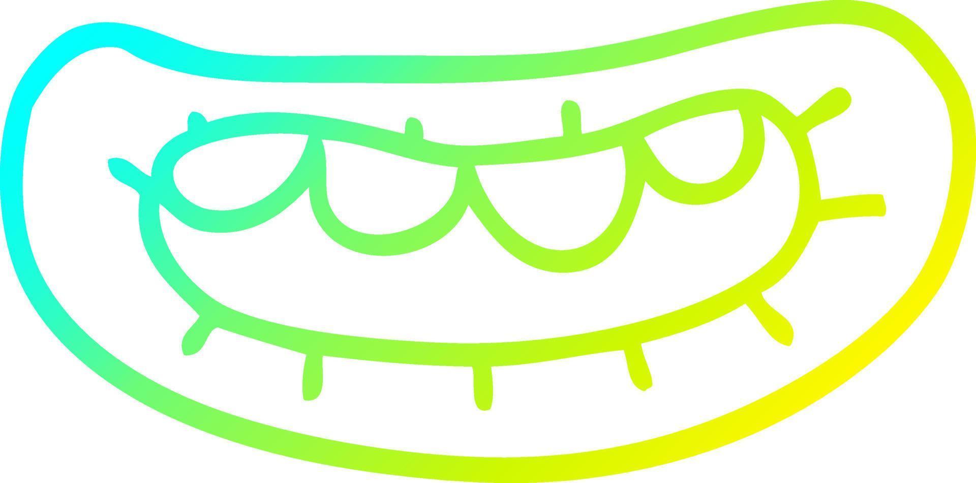 cold gradient line drawing cartoon mouth vector
