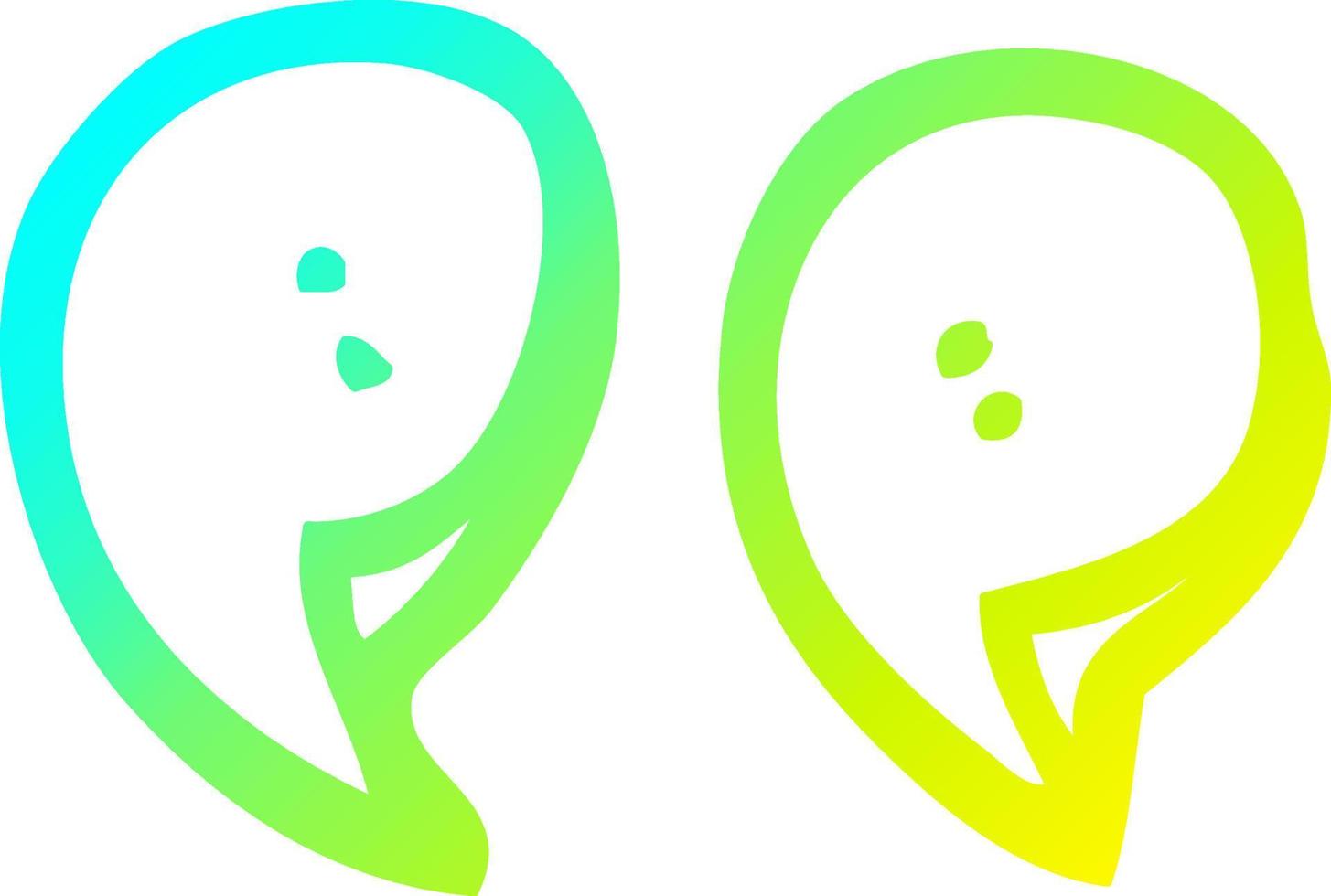 cold gradient line drawing cartoon quotation marks vector
