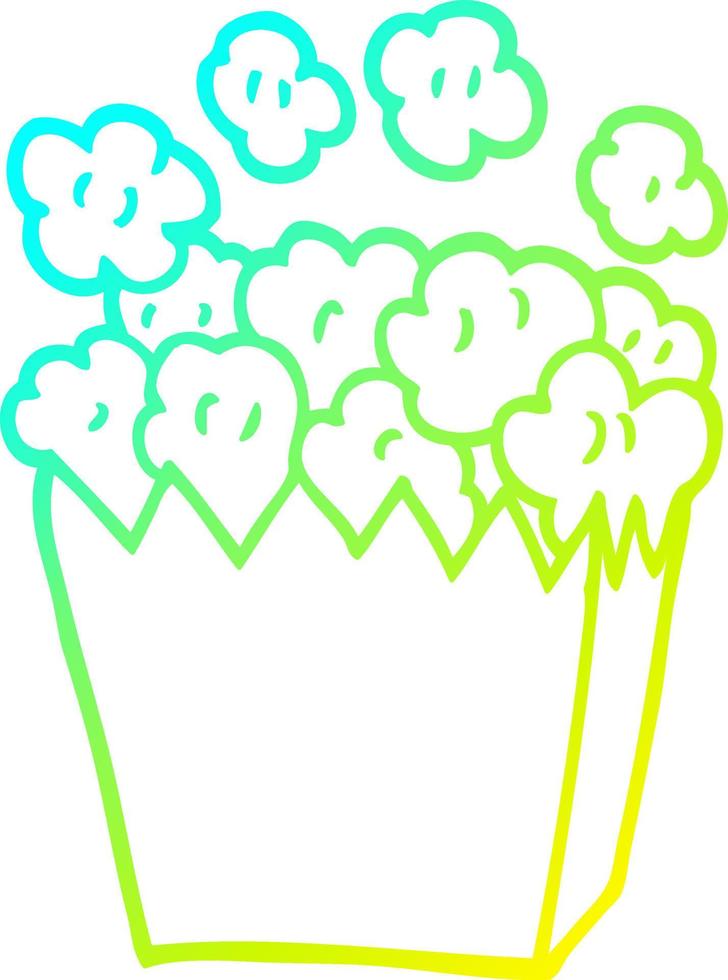 cold gradient line drawing cartoon popcorn vector