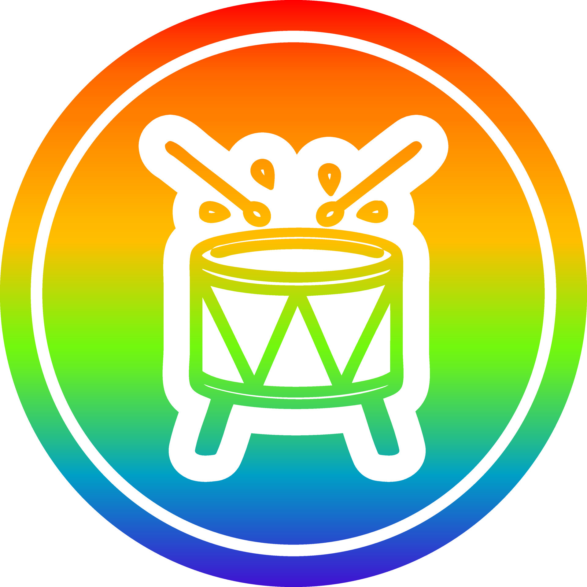beating drum circular in rainbow spectrum 10768273 Vector Art at Vecteezy