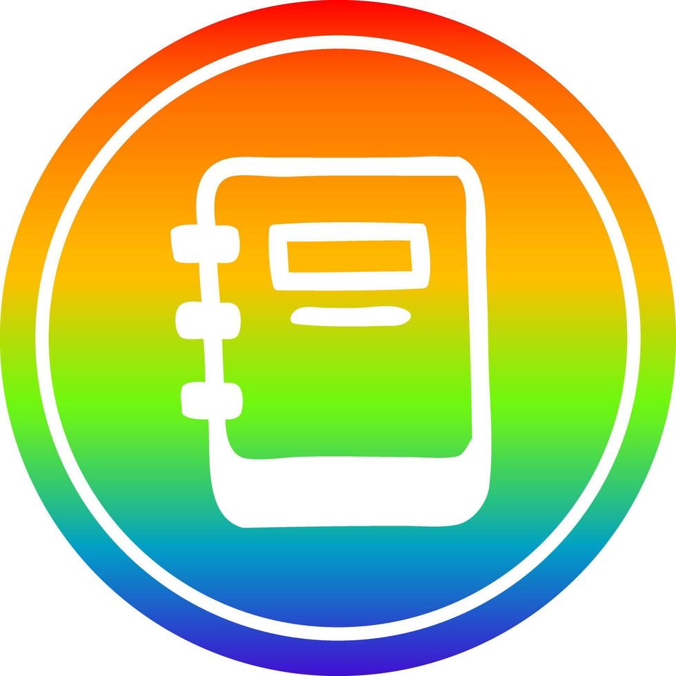 note book circular in rainbow spectrum vector