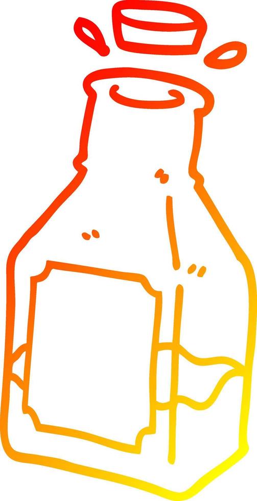 warm gradient line drawing cartoon drink in decanter vector