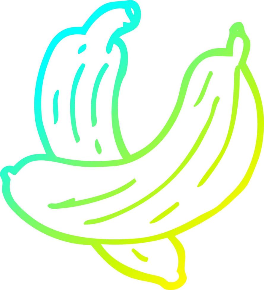 cold gradient line drawing cartoon cucumber plant vector
