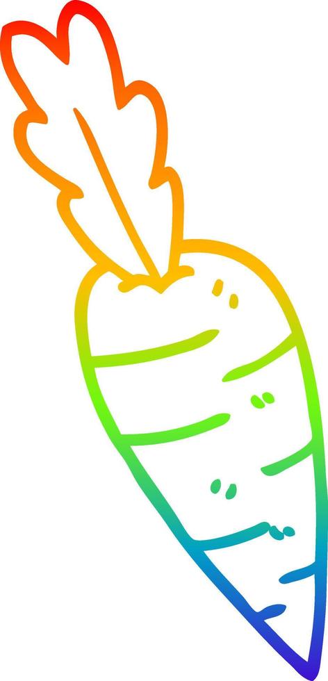 rainbow gradient line drawing cartoon carrots vector