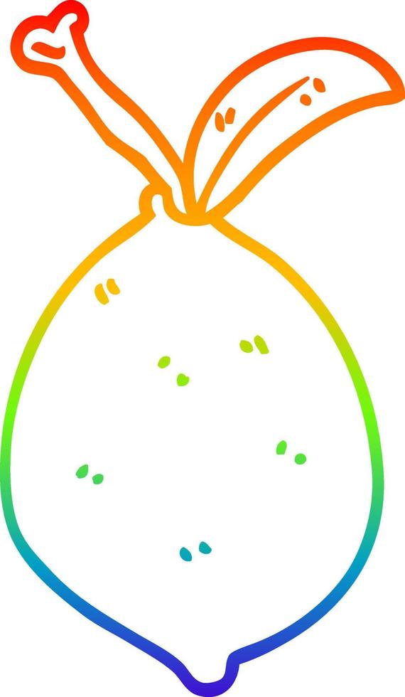 rainbow gradient line drawing cartoon organic lemon vector