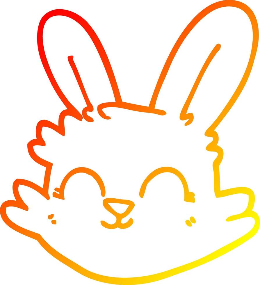 warm gradient line drawing cartoon happy rabbit vector