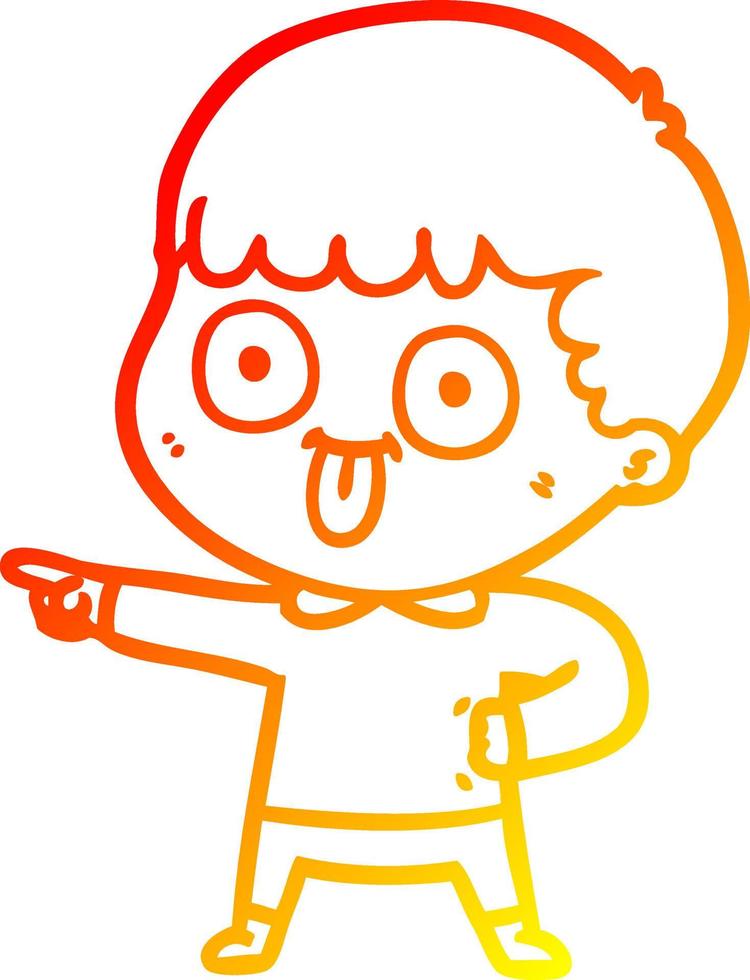 warm gradient line drawing cartoon man staring vector