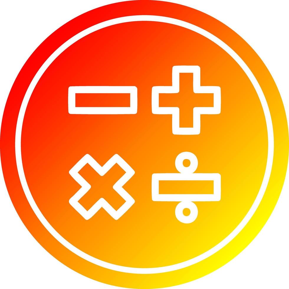 math symbols circular in hot gradient spectrum vector