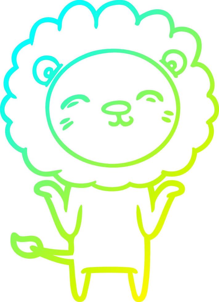 cold gradient line drawing cartoon lion vector