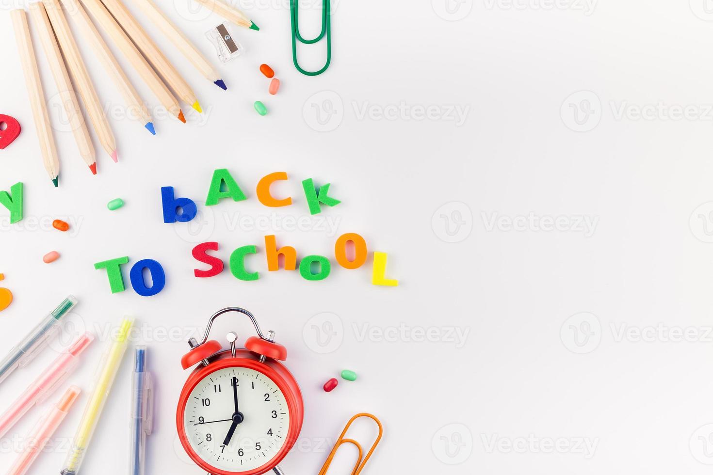 Back to school concept with office supplies photo