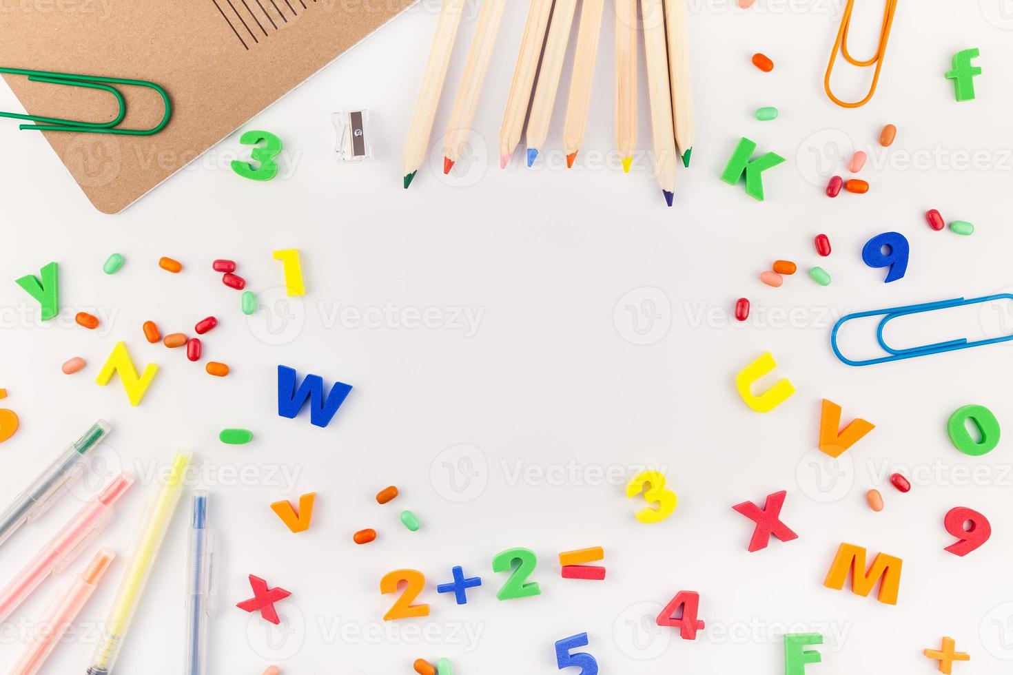 Back to school concept with office supplies photo