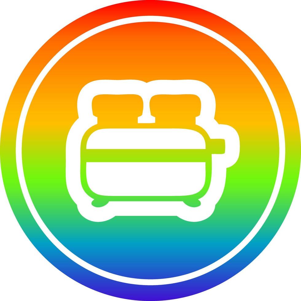 burnt toast circular in rainbow spectrum vector