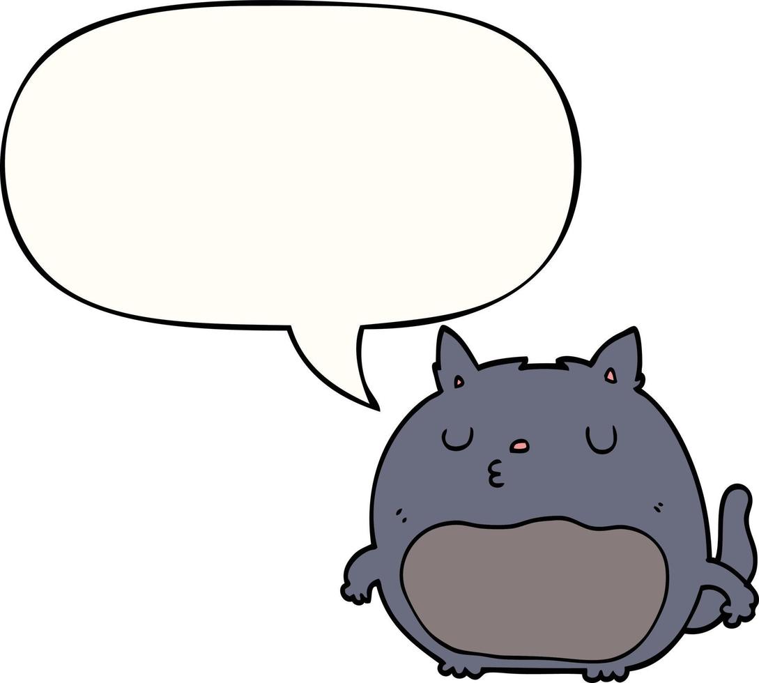 cartoon cat and speech bubble vector