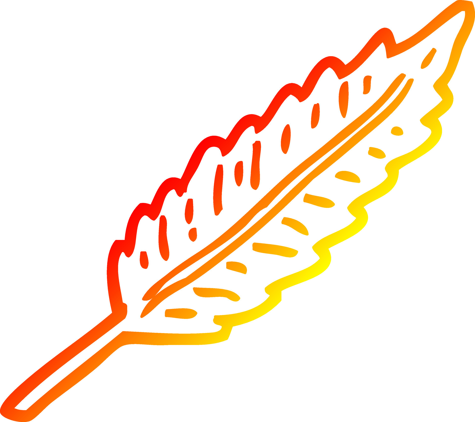 warm gradient line drawing cartoon white feather 10769268 Vector Art at  Vecteezy