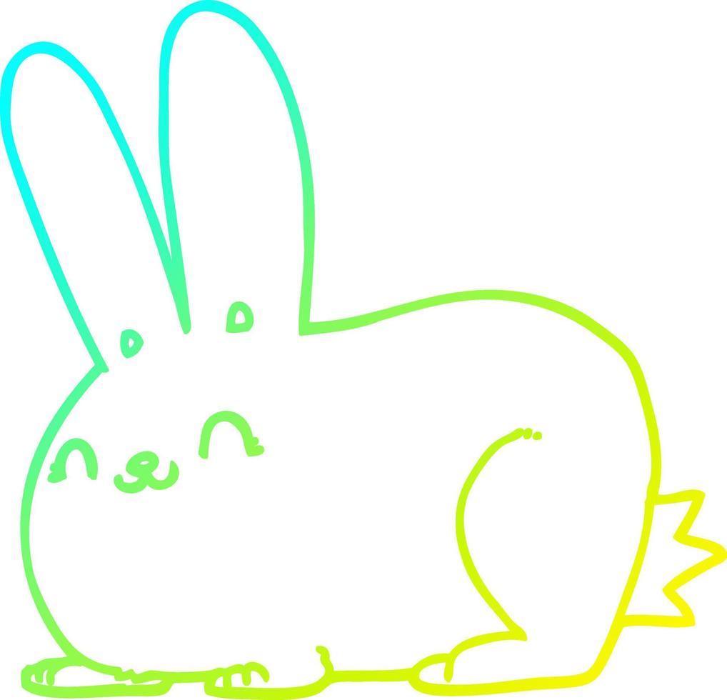 cold gradient line drawing cartoon rabbit vector