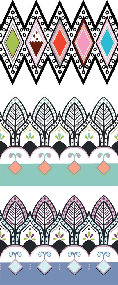 pattern ethnic motifs geometric seamless background. geometric shapes sprites tribal motifs clothing fabric textile print traditional design with triangles. Vector illustration