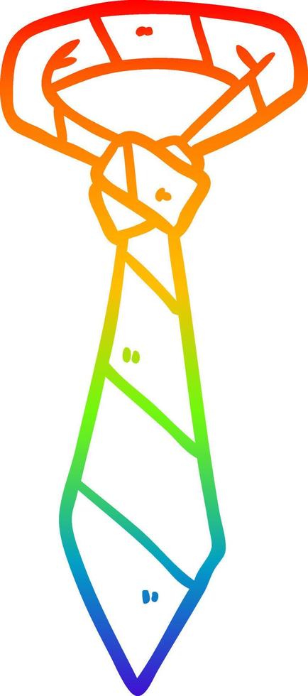rainbow gradient line drawing striped office tie vector